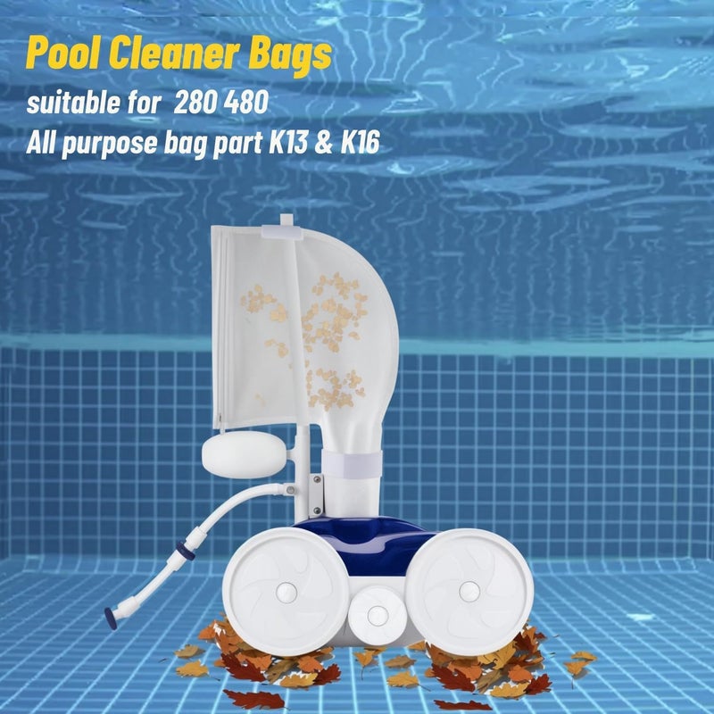 WONEWTH Pool Cleaner Bags with Zipper Replacement for Polaris 280, 480 Parts Pool Cleaner All Purpose Bag K16 K13 (2 Pack) - Image 2